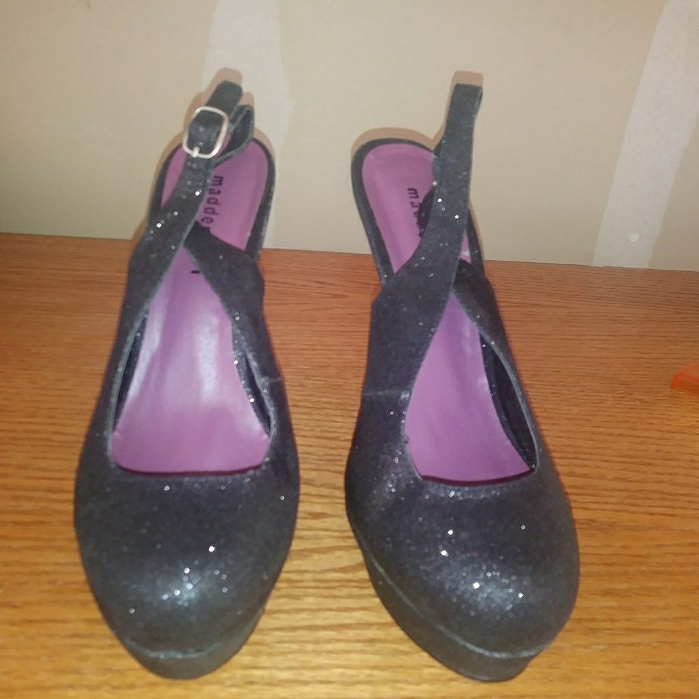 Black glittery heels
